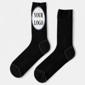 男性パーソナライズされたギフト白黒ロゴ ソックス (左)