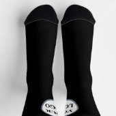 男性パーソナライズされたギフト白黒ロゴ ソックス (上部)