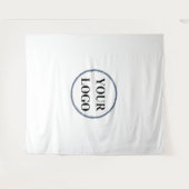 男性パーソナライズされたギフト白黒ロゴ タペストリー (正面(横))