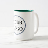 男性パーソナライズされたギフト白黒ロゴ ツートーンマグカップ (正面右)