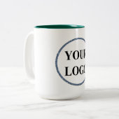 男性パーソナライズされたギフト白黒ロゴ ツートーンマグカップ (正面左)