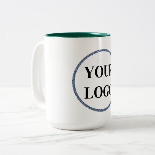 男性パーソナライズされたギフト白黒ロゴ ツートーンマグカップ (正面左)