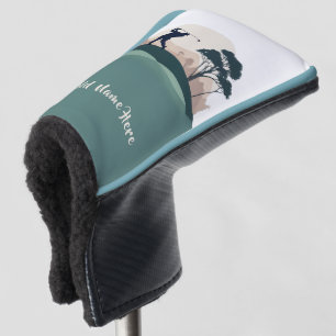 男性パーソナライズされたゴルファーデザインパターカバー ゴルフヘッドカバー