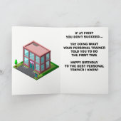 男性パーソナルトレーナー誕生日 カード (内部)