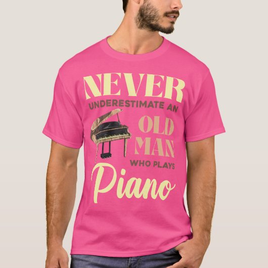 男性ピアニスト退職ピアノ奏者音楽家退職 Tシャツ (正面)