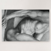 男性ファインアートスケッチの男性ヌードシッククール ジグソーパズル (横)