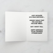 男性フィットネスバフまたはトレーナー誕生日 カード (内部)