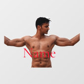 男性フィットネスモデルThunder_Cove ウィンドウサイン (シート)