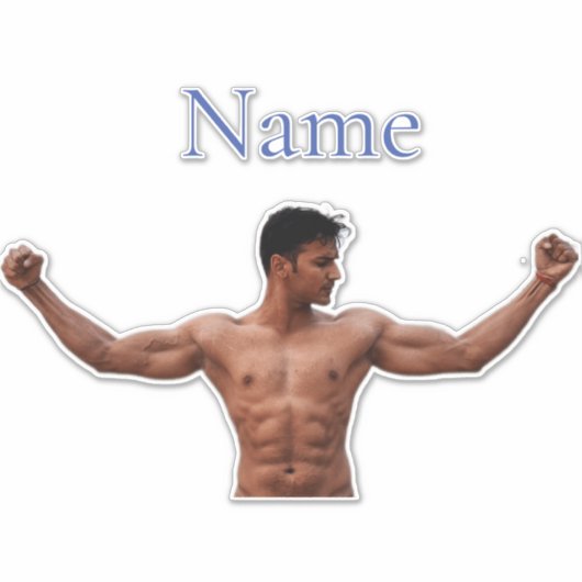 男性フィットネスモデルThunder_Cove シール (正面)