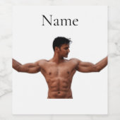 男性フィットネスモデルThunder_Cove ワインラベル (シングルラベル)