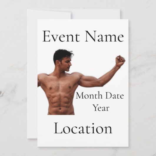 男性フィットネスモデルThunder_Cove 招待状 (正面)