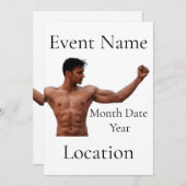 男性フィットネスモデルThunder_Cove 招待状 (正面/裏面)