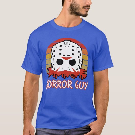 男性ホラー好き80年代ホラー・スラッシャー映画ファン ハロウィン Tシャツ (正面)
