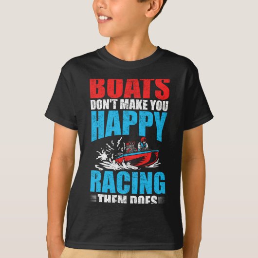 男性ボートライダードラッグボートボートレーサー運転手 Tシャツ (正面)