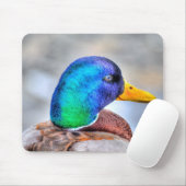 男性マラードダックバードラバーワイルドライフポートレート マウスパッド (マウス)