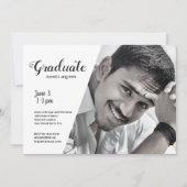 男性モダンのカスタム写真卒業 招待状 (正面)