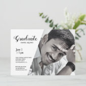 男性モダンのカスタム写真卒業 招待状 (スタンド正面)