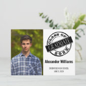 男性モダン写真卒業者 招待状 (スタンド正面)