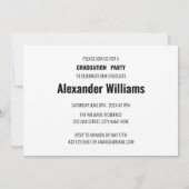 男性モダン写真卒業者 招待状 (裏面)