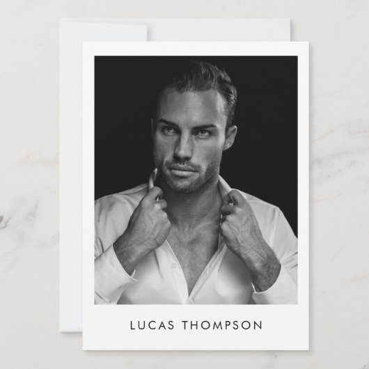男性モデリングアクターCompカード5写真QRコード 招待状 (正面)