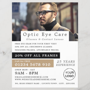男性モデル、optician、テクニカルプラクティショナー チラシ