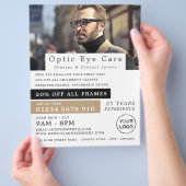 男性モデル、optician、テクニカルプラクティショナー チラシ (手)