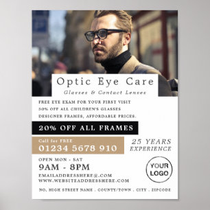 男性モデル、optician、テクニカルプラクティショナー ポスター