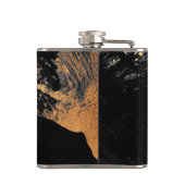 男性モノグラムモダンブラック金ゴールドパーソナライズされた フラスク (裏面)