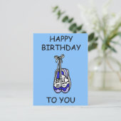 男性ランナーブルートレーナー用ハッピーバースデー ポストカード (スタンド正面)