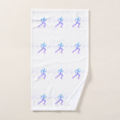 男性ランニングのシルエットグラデーションとハートビートライン バスタオルセット (ハンドタオル)