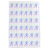 男性ランニングのシルエットグラデーションとハートビートライン ミディアムペーパーバッグ (裏面)