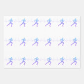 男性ランニングのシルエットグラデーションとハートビートライン ラッピングペーパーシート (正面3)