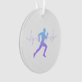 男性ランニングランナーのシルエットグラデーション オーナメント (正面)