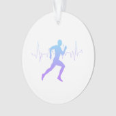 男性ランニングランナーのシルエットグラデーション オーナメント (正面)