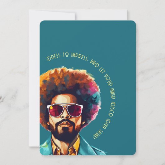 男性レトロ巻き戻し50誕生日Shindigパーティー 招待状 (裏面)