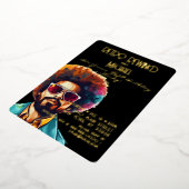 男性レトロ巻き戻し50誕生日Shindigパーティー 箔招待状 (回転した状態)