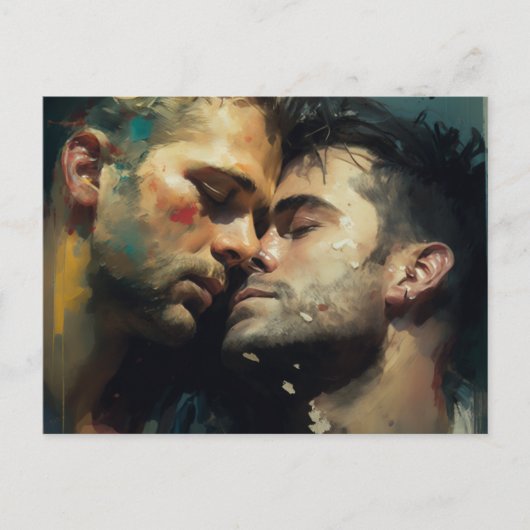 男性ロマンチックはがき ポストカード (正面)