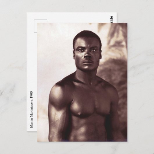 男性ヴィンテージ男性フォトマルティニーク葉書 ポストカード (正面/裏面)