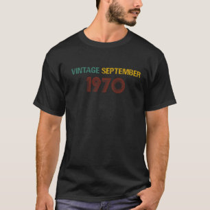 男性ヴィンテージ1970年9月52日誕生日現在f tシャツ