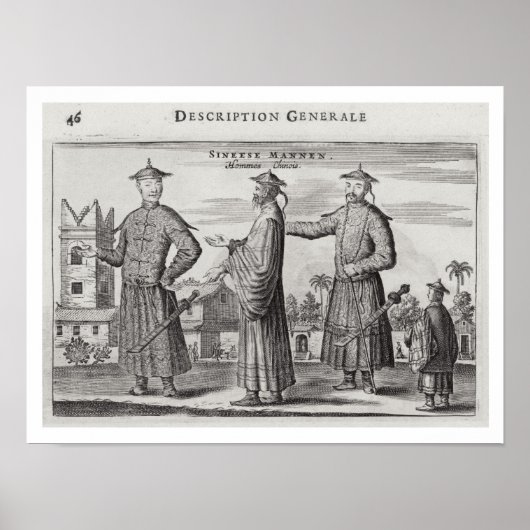 男性中国の、勘定科目からの一般摘要 ポスター (正面)