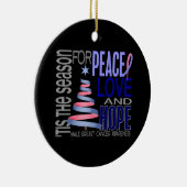 男性乳がんクリスマス1オーナメント セラミックオーナメント (右)