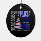 男性乳がんクリスマス1オーナメント セラミックオーナメント (左)