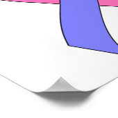 男性乳がんブルーピンクリボン3 ポスター (角)