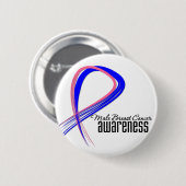 男性乳がん認識度グランジ帯 缶バッジ (正面&裏面)