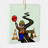 男性交通管制路修復オーナメント セラミックオーナメント (右)