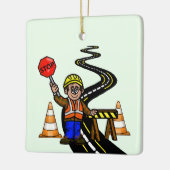 男性交通管制路修復オーナメント セラミックオーナメント (左)