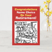 男性会社員退職 カード (黄色い花)