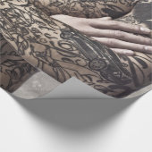 男性体の入れ墨の写真シート ラッピングペーパー (角)