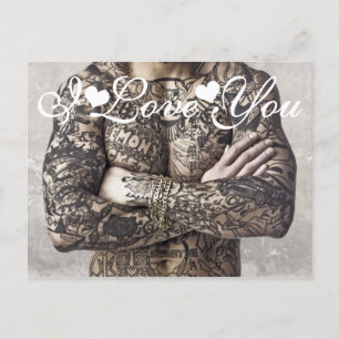 男性体タトゥーフォト愛するI ポストカード