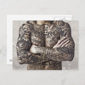 男性体タトゥー写真 ポストカード (正面/裏面)